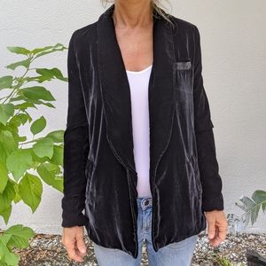 Free People Black Velvet Blazer